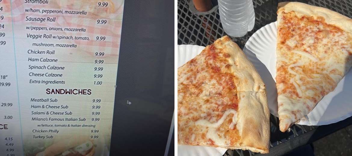 Milano's Pizza Menu