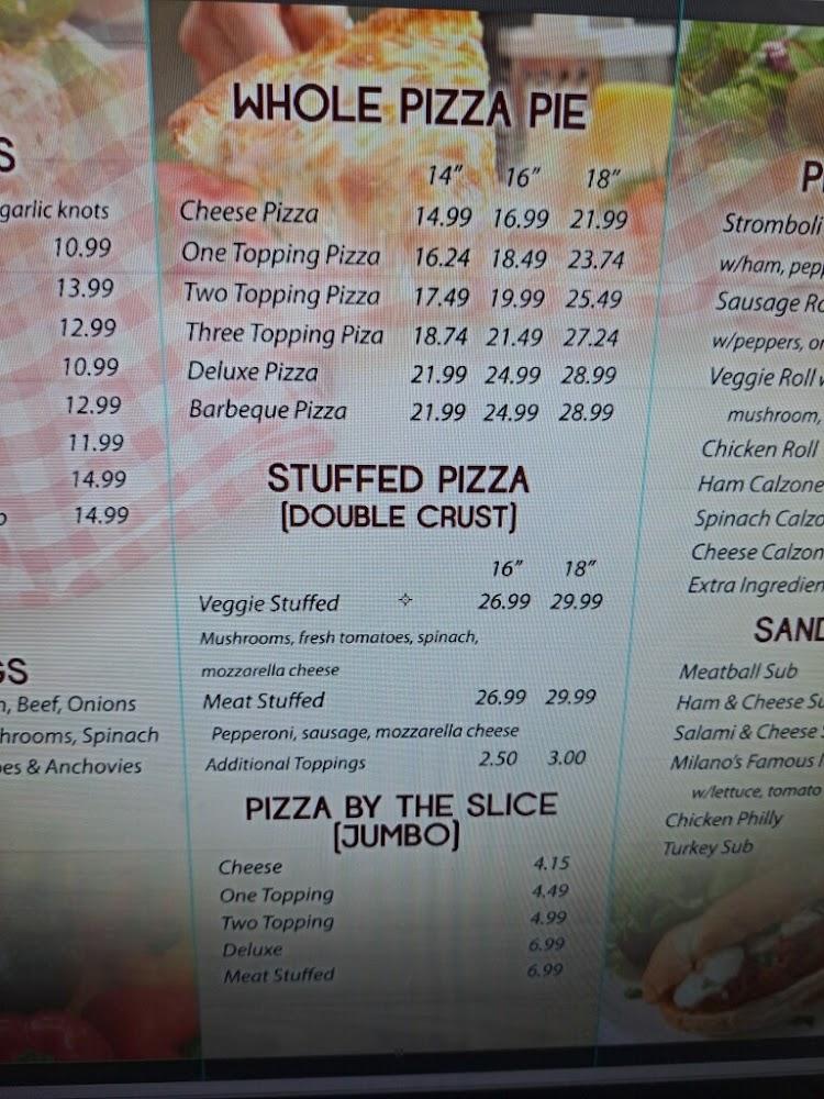 Milano's Pizza Menu image 2